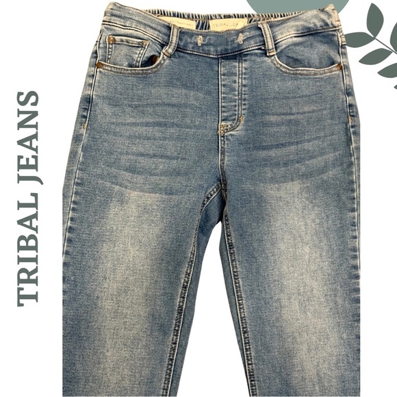 🛍️3/$40 Tribal Jeans Mid Rise Straight Fit |Mid-Wash Denim | Ankle Length Size 6 - Picture 3 of 6